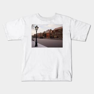 Frozen Canal, Leiden, Holland Kids T-Shirt